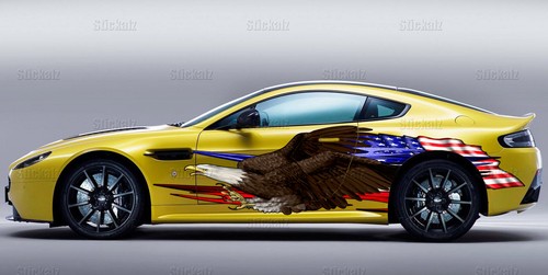 USA Flag Car Vinyl, Patriotic Car Side Graphics, Full Color Car Side Graphics - Picture 9 of 12