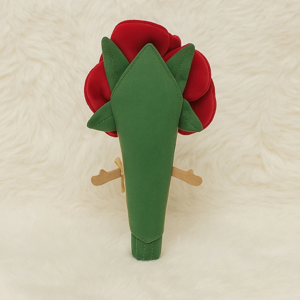Jellycat Amuseables Rose Bouquet Plush Toy – Cute Smiling Red Flower Gift - Image 4 of 4