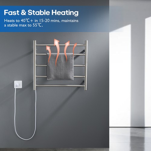 Decaura Heated Towel Rail Rack 304 Stainless Steel Freestanding/Wall Mounted - Picture 3 of 178