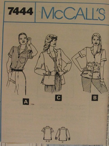 Fab VTG 81 McCALLS 7444 Misses Shirt-Jacket & Shirts in 3 Looks PATTERN S/10-12 - Picture 3 of 4