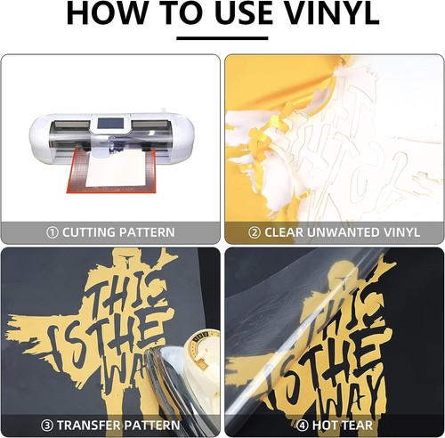 12 x 12in Shiny Gold Silver Heating Transfer Iron on Vinyl HTV 6 Sheets,Fits DIY - Picture 4 of 5