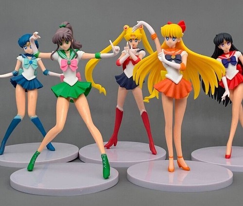 "JUEGO/5 FIGURAS DE PERSONAJES DE LUNA MARINERA con soportes 7" Mercurio MARTE Júpiter ¡NUEVO! - Imagen 5 de 6