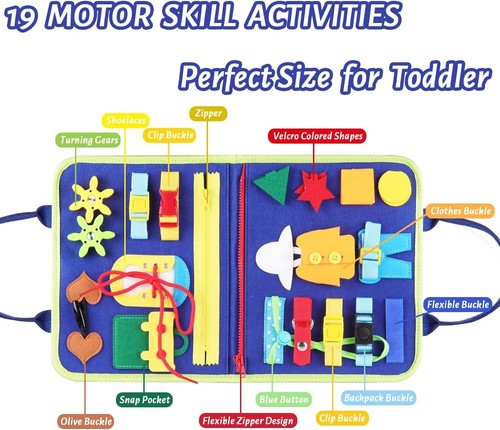 Juguete Montessori de tabla ocupada para niños pequeños de 1-4 años, tabla de actividades educativas - Imagen 3 de 7