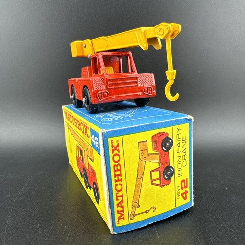 1969 Vintage Matchbox #42 RED IRON FAIRY CRANE CLEAN Box - Picture 9 of 13