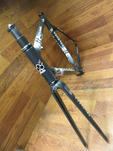 VINTAGE COLNAGO C50 ITALIAN LUGGED CARBON ROAD BIKE FRAME SET 55CM - Picture 12 of 14