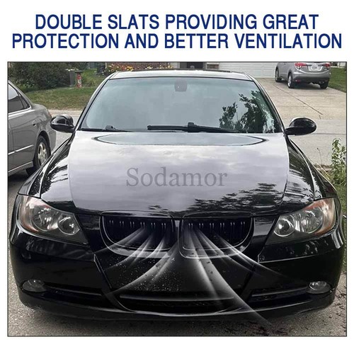 Gloss Black Front Kidney Grill Grille Bumper For BMW 3-Series E90 E91 2005-2008 - Picture 7 of 21