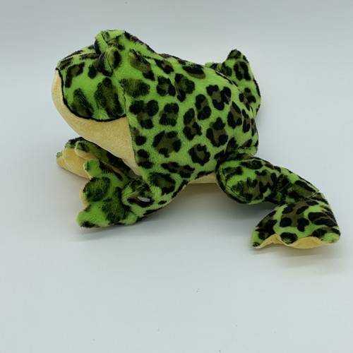 Webkinz Frog Plush Green & Yellow With Spots Bullfrog Stuffed Animal 8” NO CODE - Picture 5 of 14