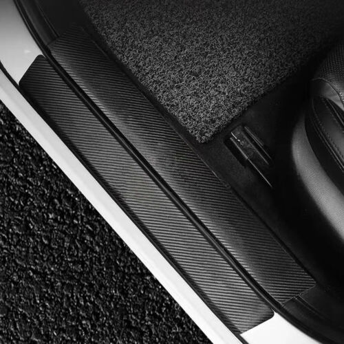 4x Car Sill Plate Fiber Carbon Anti-Scratch Door Cover Sticker Scuff Accessories - Picture 8 of 19