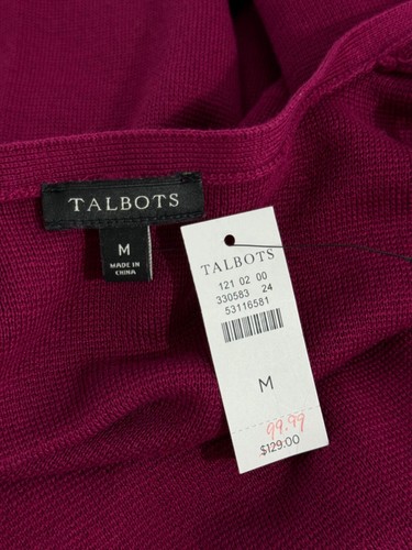 Suéter Talbots Mujer Frente Abierto M Algodón Fucsia Manga Larga Transpirable Nuevo Con Etiquetas - Imagen 9 de 11