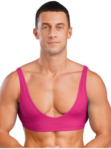 Men's Workout Half Crop Tank Top Ribbed Knit Sleeveless Gym Muscle T Shirts  - Afbeelding 40 van 61