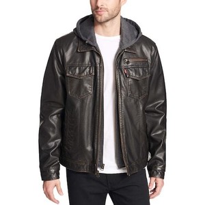 Sherpa Da Zip Cappuccio Foderato Giacca Nuovo Con Marrone Levi's Uomo Similpelle 8Xn0PZwONk