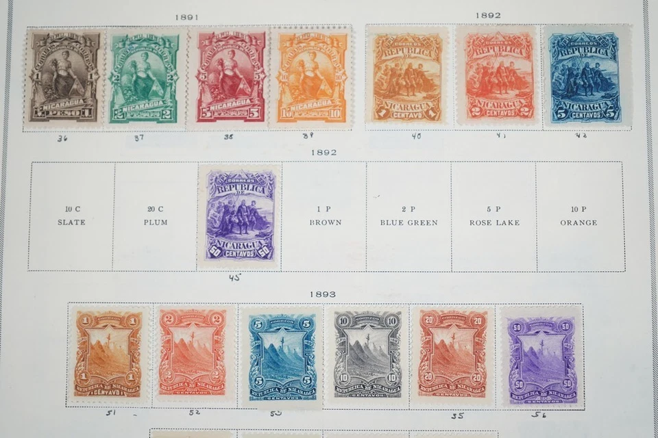 COLECCIÓN DE 1200 SELLOS NICARAGUA AÑOS 1860-70 COMO NUEVOS Y USADOS EN PÁGINAS SCOTT Foto 4 de 4