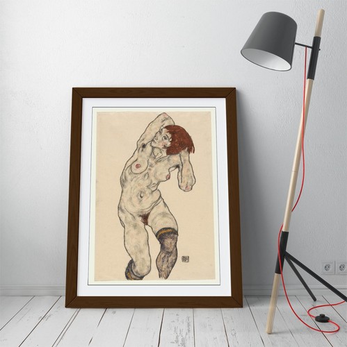 EGON SCHIELE, NUDE WITH BLACK STOCKINGS -ART FRAMED POSTER PICTURE PRINT ARTWORK - Picture 5 of 10