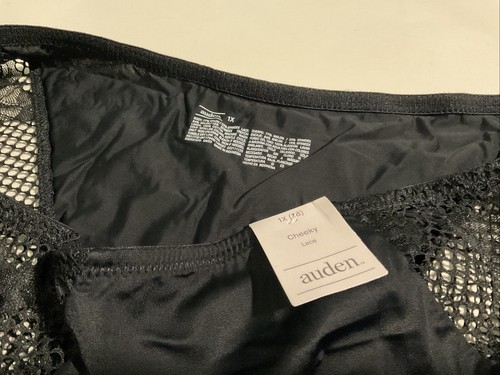 Women’s Lot Of 5 Pair Auden Cheeky Underwear Black Floral Lace NWT Size 1X Plus - Picture 3 of 9