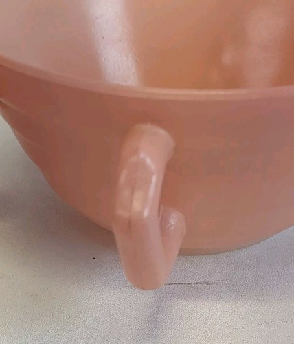 Hazel Atlas Bowel 1930-50 Pink Soup Cereal Handles - Picture 7 of 8