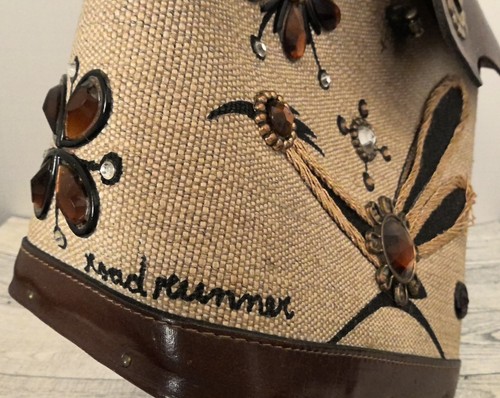 Vintage 1960s Enid Collins Canvas Purse w/Dark Brown Trim--Road Runner - Picture 9 of 18
