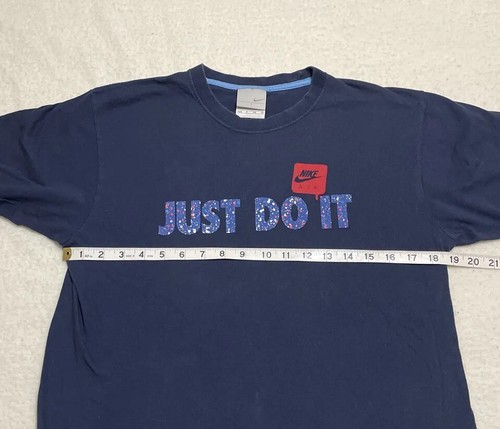 Nike T Shirt Womens Small Just Do It Short Sleeve Blue Splatter Logo Graphic - Picture 6 of 7