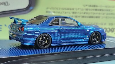 ミニカー INNO64 Nissan Skyline GT-R R34 Z-Tune 1:64 Inno64 Nissan Skyline GT-R R34 Z-Tune Chrome Blue Full