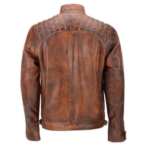 Hommes Éclair Rétro Cuir Veste Style Souple Fermeture Motard Véritable aHrvaqxw