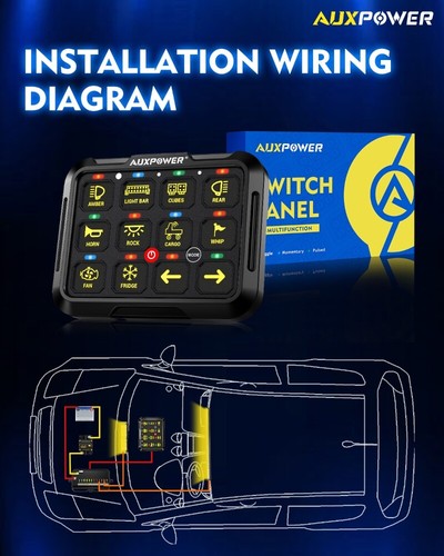 Interruptor estroboscópico de luz LED de encendido y apagado panel interruptor de interruptor de 12 velocidades AUXPOWER para Ford Super Duty - Imagen 4 de 12