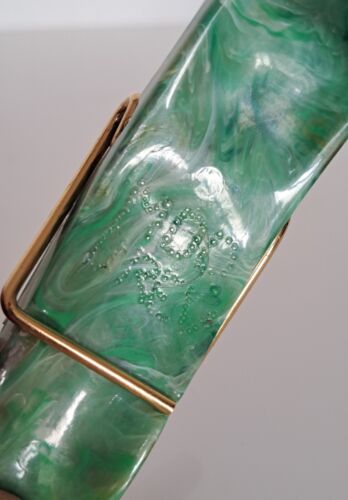 Vintage Art Deco Clothespin Pen Holder Letter Clip Paper Marble Swirl Marked - Picture 10 of 15