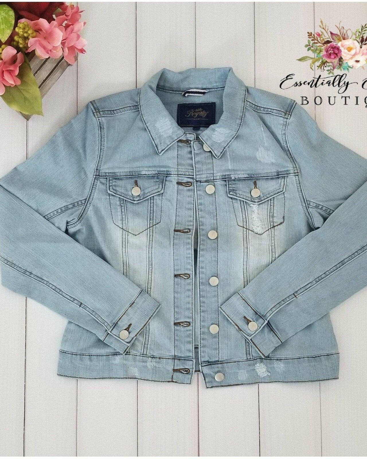 Light Stone Wash Distressed Denim Jacket