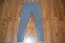NEW Womens ACTIVE LIFE Silver Gray Mesh Inserts Thick Waist Active Pants Sz XL