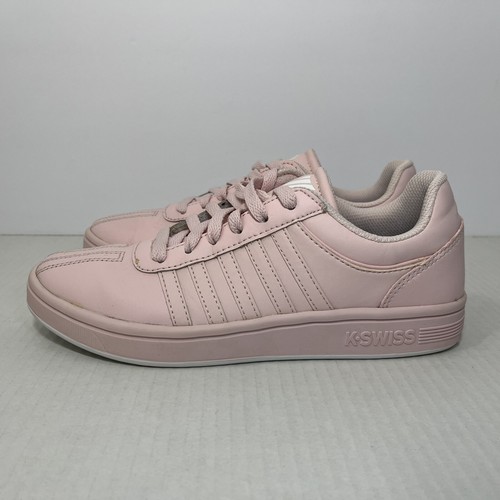 Talla 6,5 - Zapatillas de tenis para mujer K-Swiss estilo cancha 1966 con cordones rosa - Imagen 3 de 7