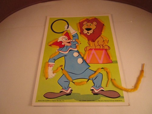 Vintage Bozo the Clown Larry Harmon's TV Whitman Yarn Lacing Fun Kit Complete - Picture 16 of 19