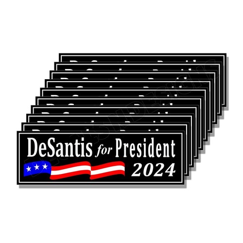 DeSantis For President Ron 2024 Adesivi Decalcomanie USA NERO 9x3 Confezione da 5 - Foto 2 di 5