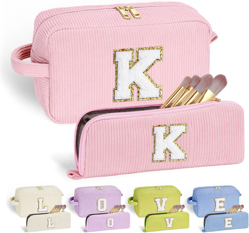 Initial Travel Makeup Bag Cosmetic Bag - Easter Gifts for Teen Girl, Friend - Picture 10 of 12