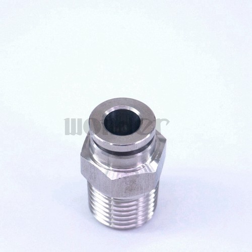 Pneumatic Straight Tube OD 6mm*1/4"BSP 304 Stainless Steel Male Push in Fitting - Picture 4 of 4
