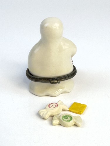 Porcelain Hinged Trinket Box Halloween Ghost Trick Or Treating With Candy - Picture 3 of 8