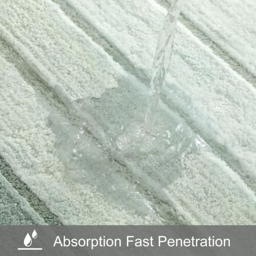 2-Piece Luxury Green Ombre Bathroom Rug Set, Non-Slip, Quick-Dry,Washable - Picture 4 of 6