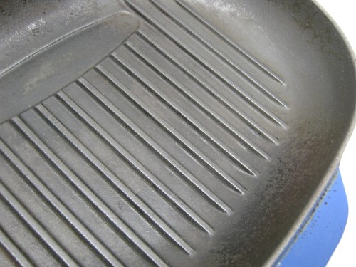LE CREUSET Ovale Grillpfanne Pfanne Gusseisen Made France # 32 ? Blau Emaille gebraucht - Bild 9 von 12