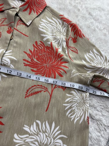 Drapers & Damon’s Tropical Button Up Short Khaki Color Collared Sz M - Picture 6 of 9