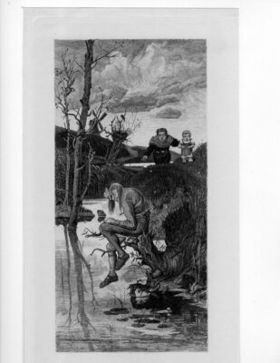 WATER SPRIT GHOST GOLEM SCHWAIGER WOERNLE Etching Antique Art Print  [Inv#Mst40