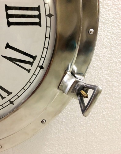 Antiguo reloj de pared náutico de latón marino barco de 17" decoración del hogar - Imagen 3 de 7