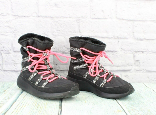 Nike Roshe Run Kids Black Nylon Lace Up Running Sneaker Boots Size 5 Youth - Picture 3 of 9