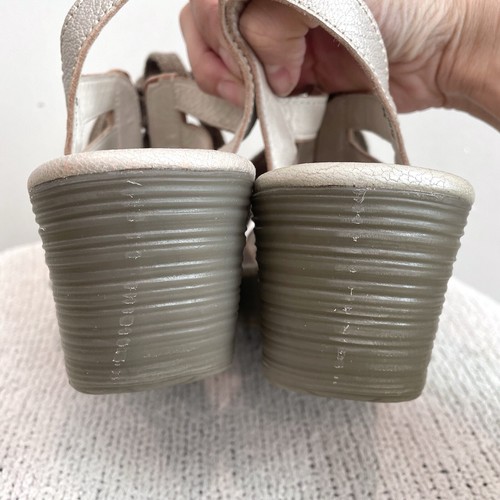 Sandalias Fly London para mujer 38 Yito Borgogna de encaje con punta abierta delantera plateadas beige - Imagen 6 de 12