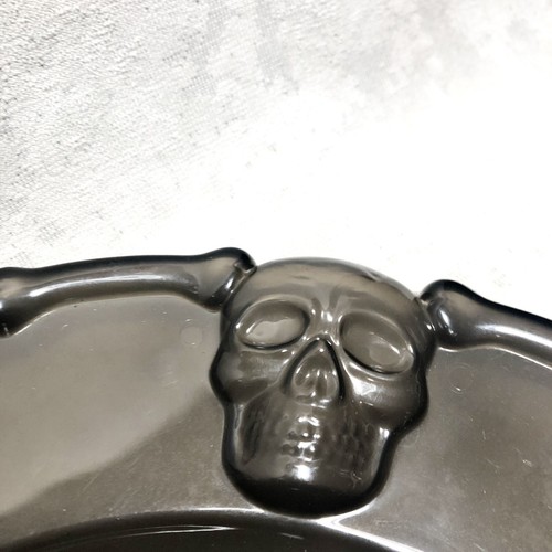 Halloween Decorated Skull & Pumpkin Platter Serving Set Of 2 Dishes - Picture 6 of 7