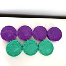 Toy Mermaid Shell Coin Lot Plastic Big Money Purple Green Blowfish Part Game