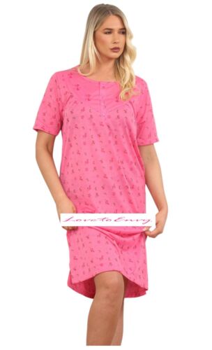 Short Sleeve Nightie Ladies NEW Season Cotton Mix Night Shirt Night Dress - Picture 11 of 11