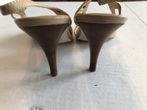 michael kors sandals 8M beige ankle strap high heel leather - Picture 5 of 7