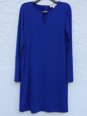 【関税&送料込】Michael By Michael Kors V-Neck Dress MICHAEL Michael Kors Solid Eco Poly Keyhole V-Neck Elastic