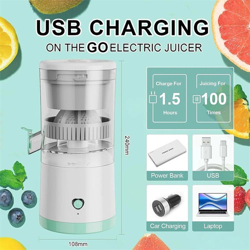 Electric Citrus Juicer Rechargeable Hands-Free Masticating Orange boutiques Lemon Squee-wf