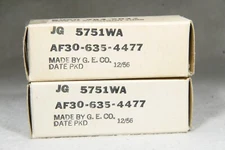 Matched Pair GE JG-5751WA/12AX7 Black Plate Triple Mica D-Getter Mil-Spec 1956