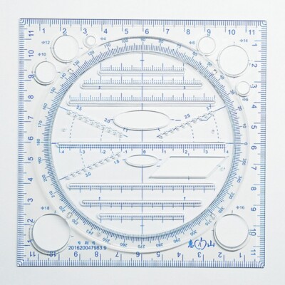 Rotatable Multi-Ruler Math Drawing for Circles Ellipses Parallel Lines Triangles