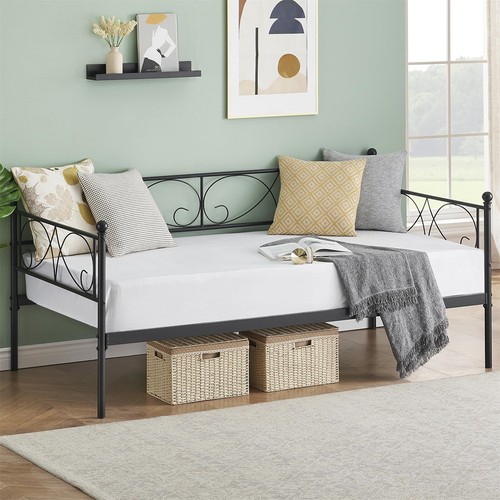 Twin Daybed with Trundle Metal Twin Trundle Bed Frame Sofa Bed Frame for Livin - Picture 9 of 9
