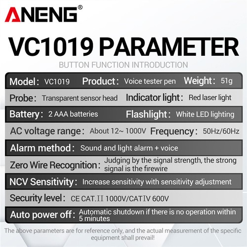 Voltage Detector Non-Contact AC Electrical Tester Pen Sensitivity 12-1000V 2025 - Picture 14 of 16